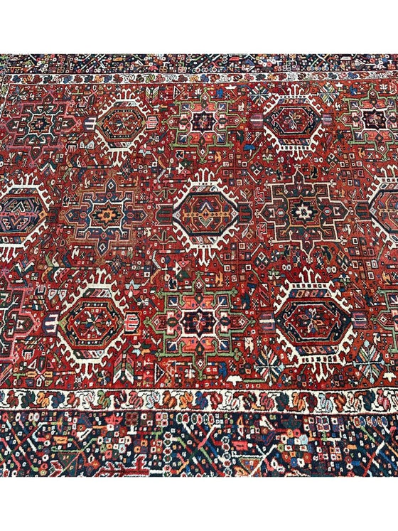 7x11 Old Persian Heriz Area Rug - 102919.