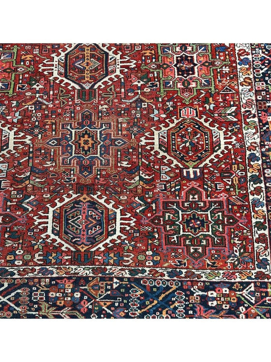 7x11 Old Persian Heriz Area Rug - 102919.