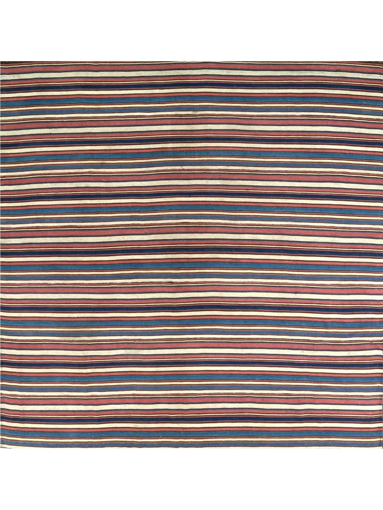 7'2 x 7'4 Old Persian Kilim Area Rug - 110698.