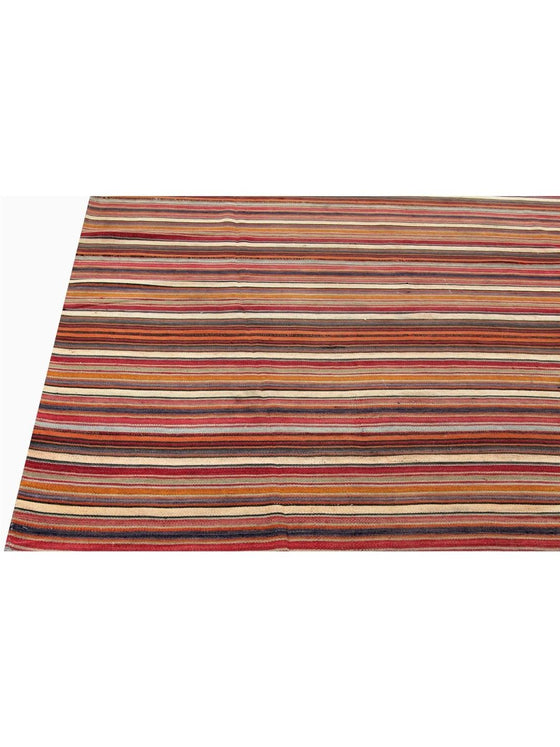 7'3 x 8'10 Old Persian Kilim Area Rug - 110679.