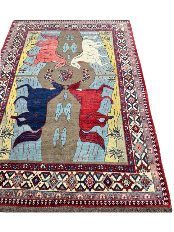 7x9 Old Russian Kazak Area Rug - 109365.