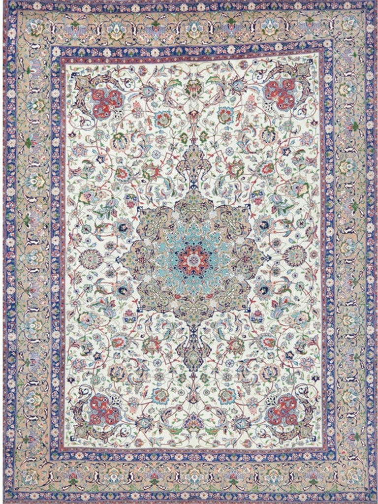 8'3 x 10'11 Old Persian Tabriz Masterpiece Rug - 109354.