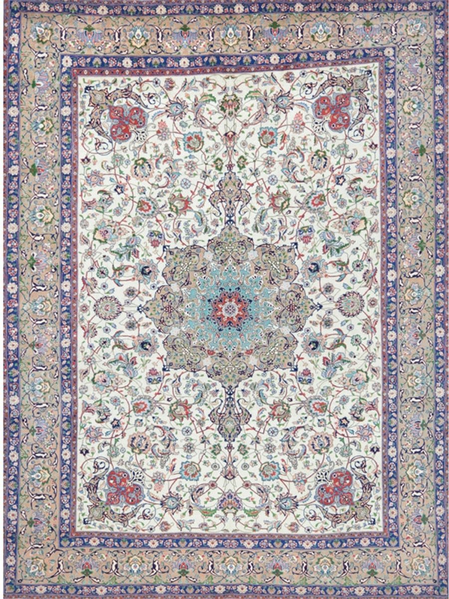 8'3 x 10'11 Old Persian Tabriz Masterpiece Rug - 109354.