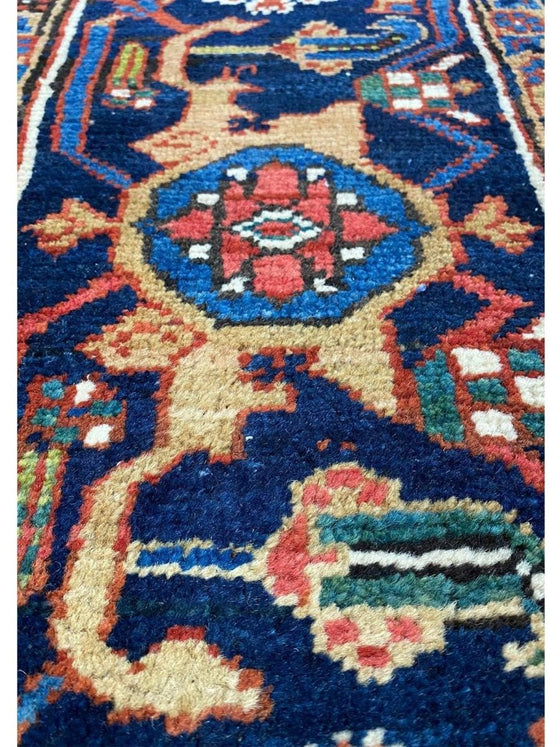 8x11 Antique Persian Heriz Area Rug - 109854.