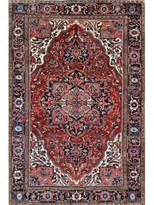  8x11 Antique Persian Heriz Area Rug - 110526.