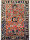 8x11 Antique Persian Heriz Area Rug - 111016.