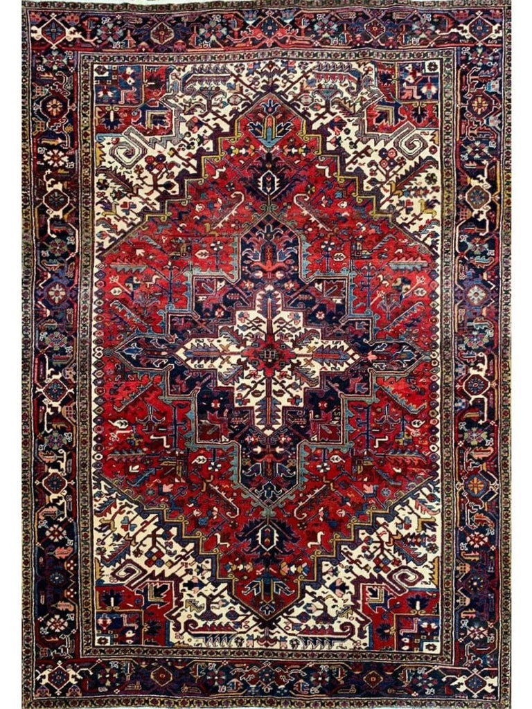 8x11 Old Persian Heriz Area Rug - 103657.