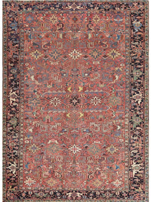  8x11 Old Persian Heriz Area Rug - 110336.