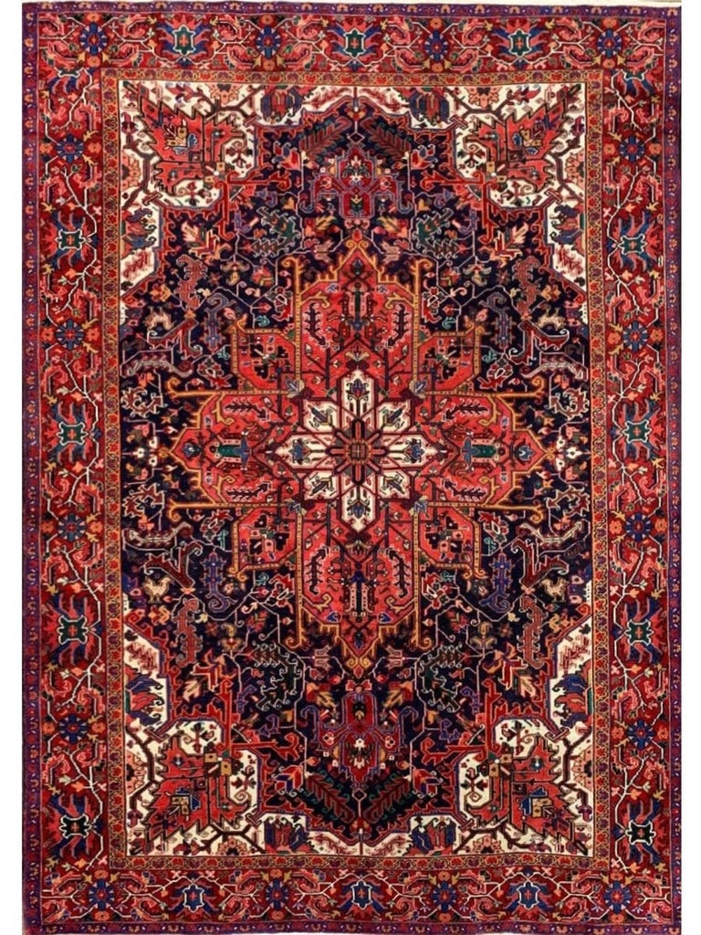 8x11 Old Persian Heriz Area Rug - 110410.
