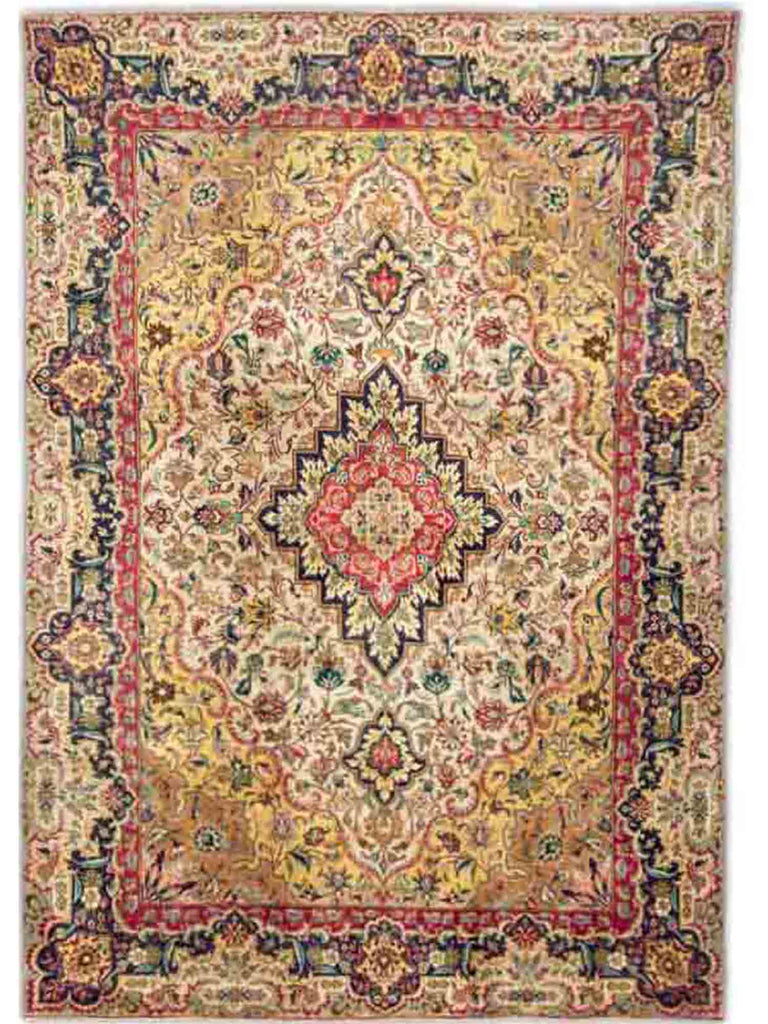 8x11 Old Persian Tabriz Area Rug - 110825.