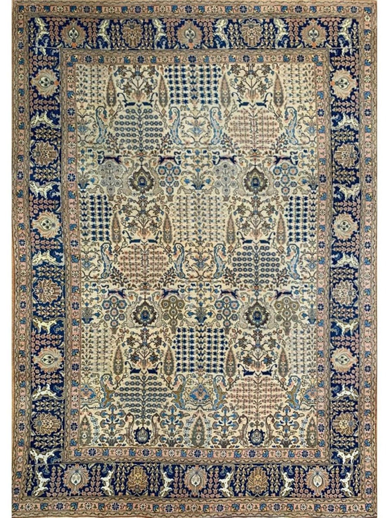 8x12 Antique Persian Tabriz Area Rug - 108414.