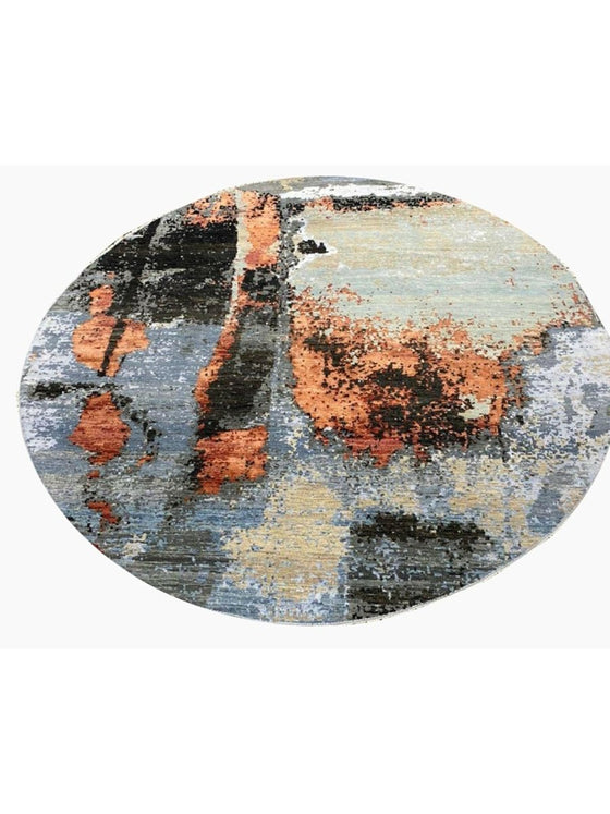 8x8 Modern Abstract Round Rug - 501013.