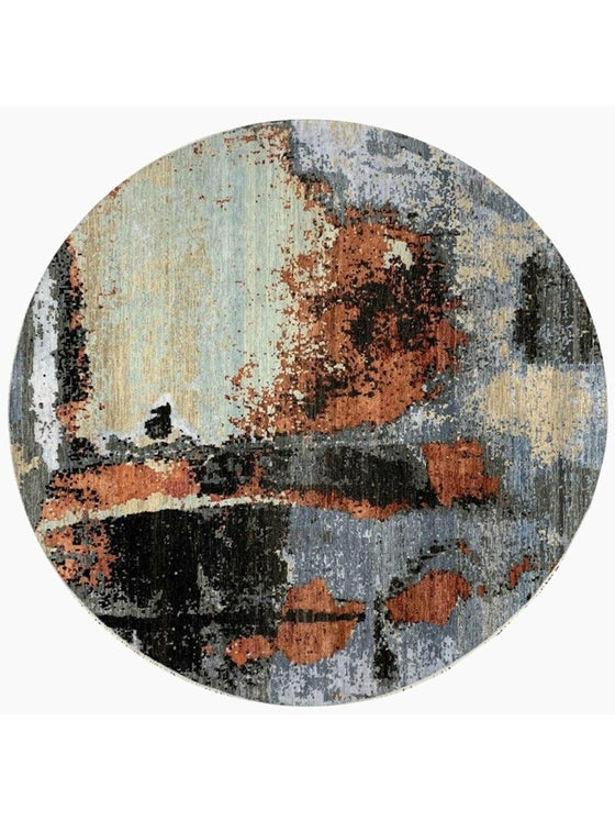 8x8 Modern Abstract Round Rug - 501013.