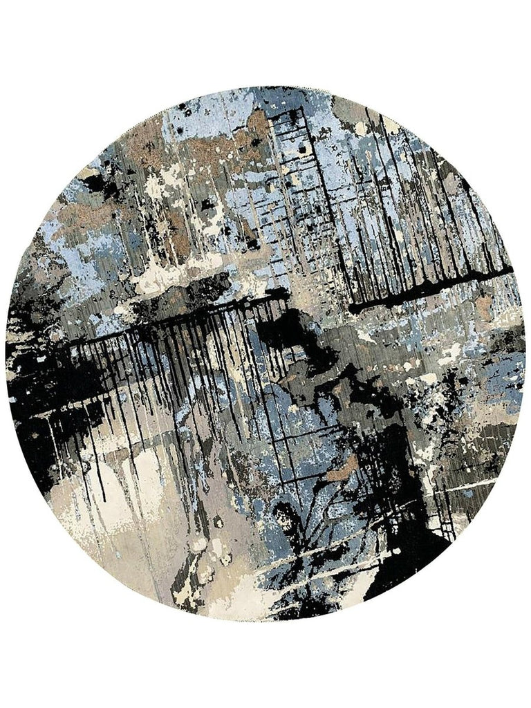8x8 Round Modern Abstract Rug - 501160.