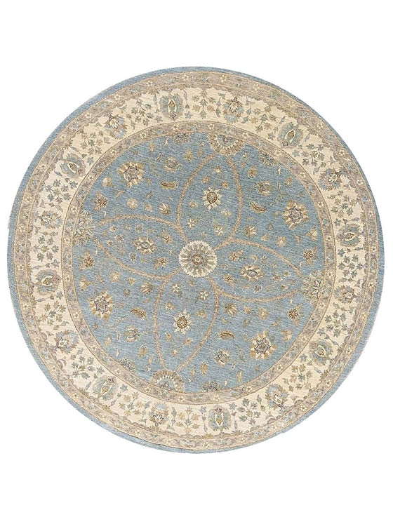 8x8 Round Pakistani Peshawar Area Rug - 501755.