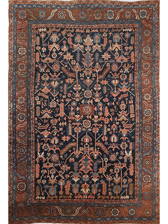 9'0 x 13'3 Antique Persian Bakhshayesh Area Rug - 107712.