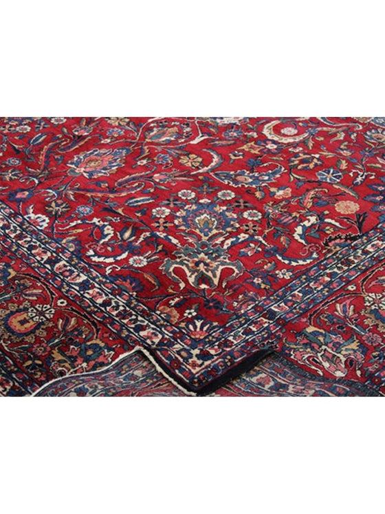 9'10" x 13'0" Antique Persian Yazd Area Rug - 108060.