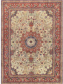  9’11” x 13’5″ Old Persian Tabriz Masterpiece Rug – 110303.