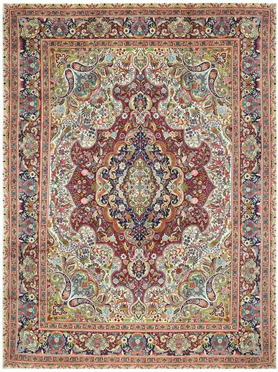 9'9 x 13'1 Old Persian Tabriz Masterpiece Rug - 110604.