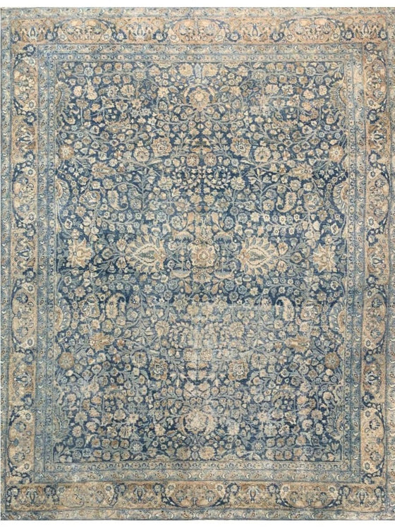 9x11 Antique Persian Mashad Area Rug - 103963.