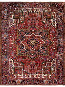  9x11 Old Persian Heriz Area Rug - 101105.