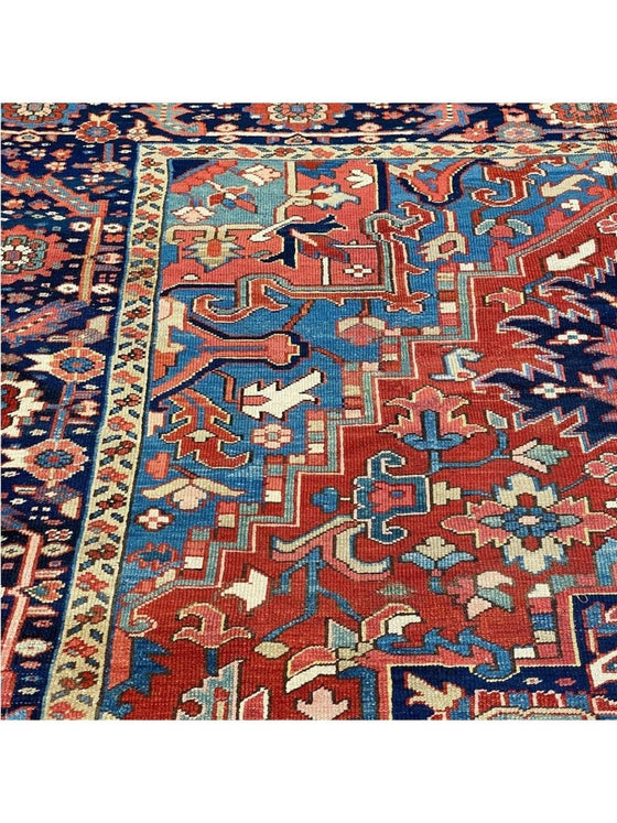 8'6" x 11'9" Antique Persian Heriz Area Rug - 105871.