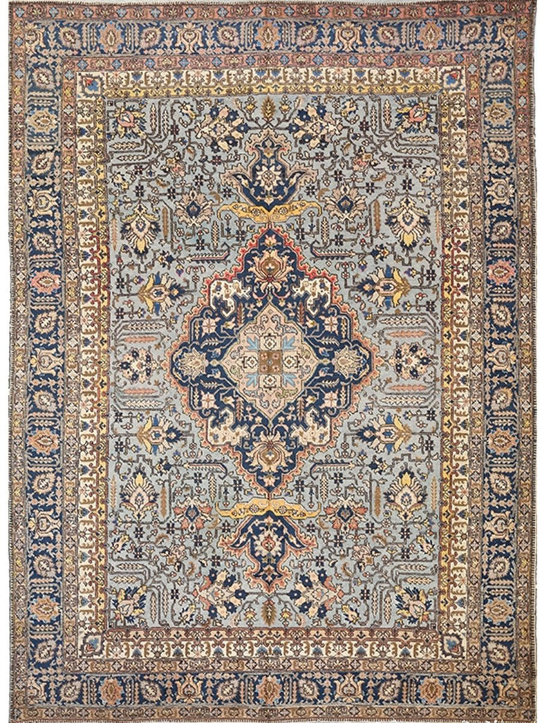 9x12 Antique Persian Tabriz Area Rug - 103646.