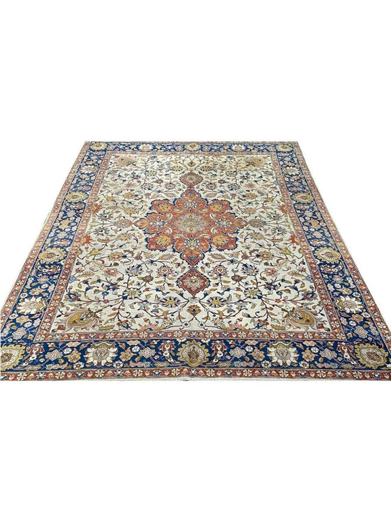 9x12 Antique Persian Tabriz Area Rug - 107219.