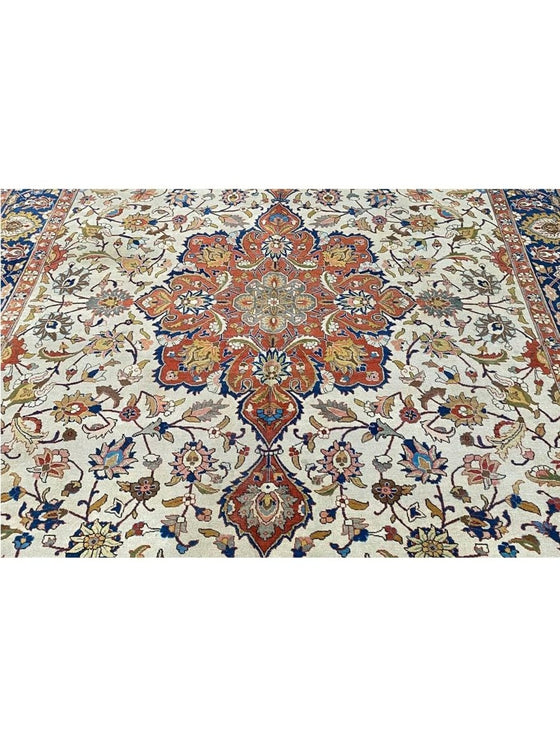 9x12 Antique Persian Tabriz Area Rug - 107219.