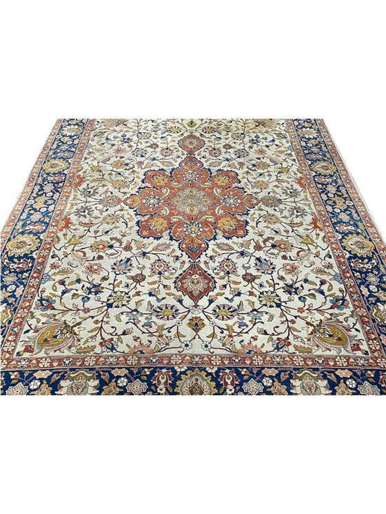 9x12 Antique Persian Tabriz Area Rug - 107219.