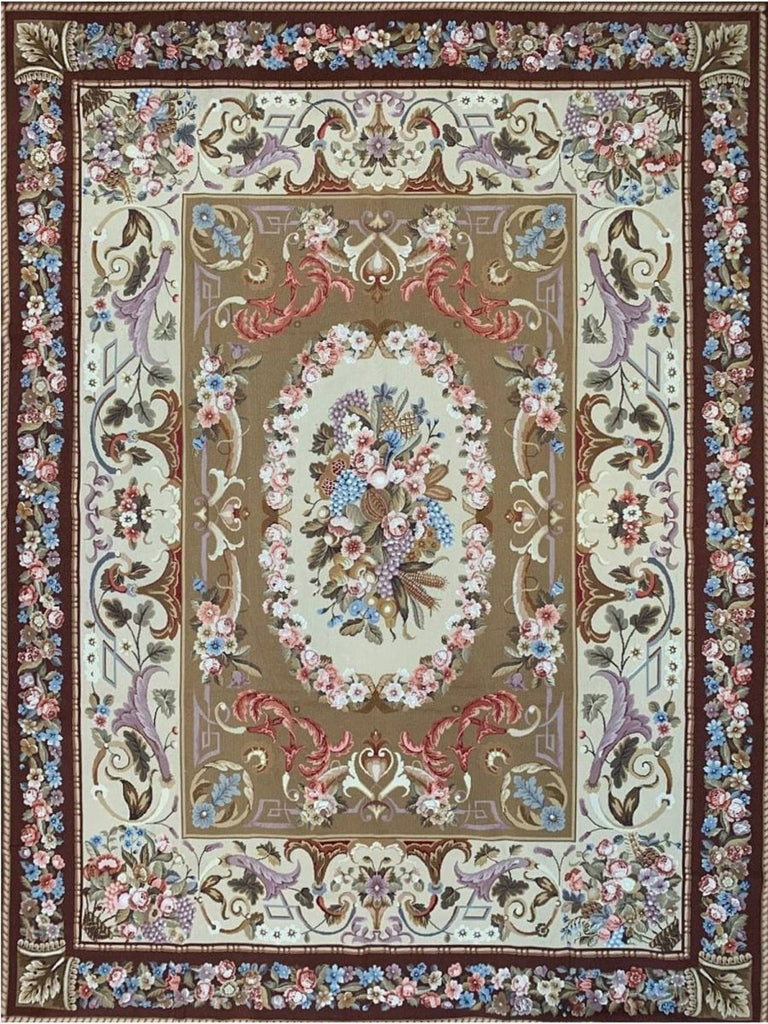 9x12 French Style Needlepoint Rug - 100544.
