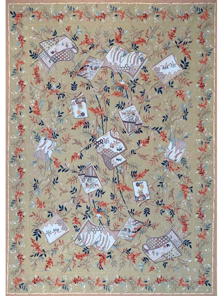 9x12 Japanese Style Aubusson Rug - 105132.