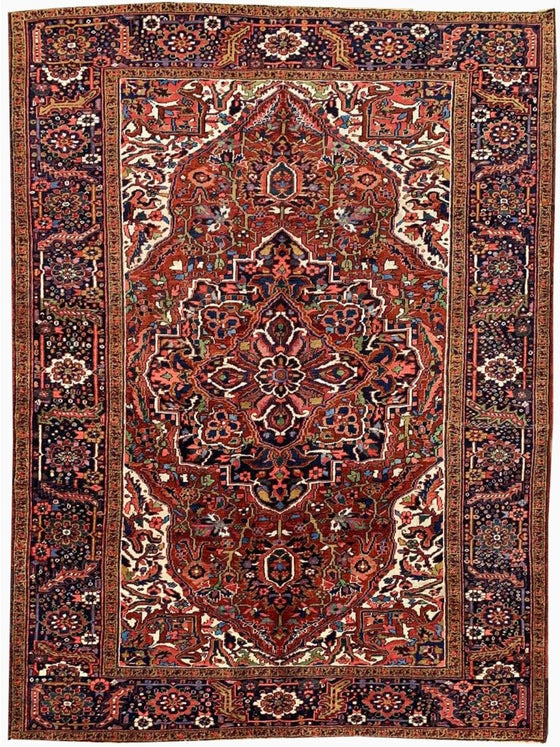 8'6" x 11'6" Old Persian Heriz Area Rug - 109861.