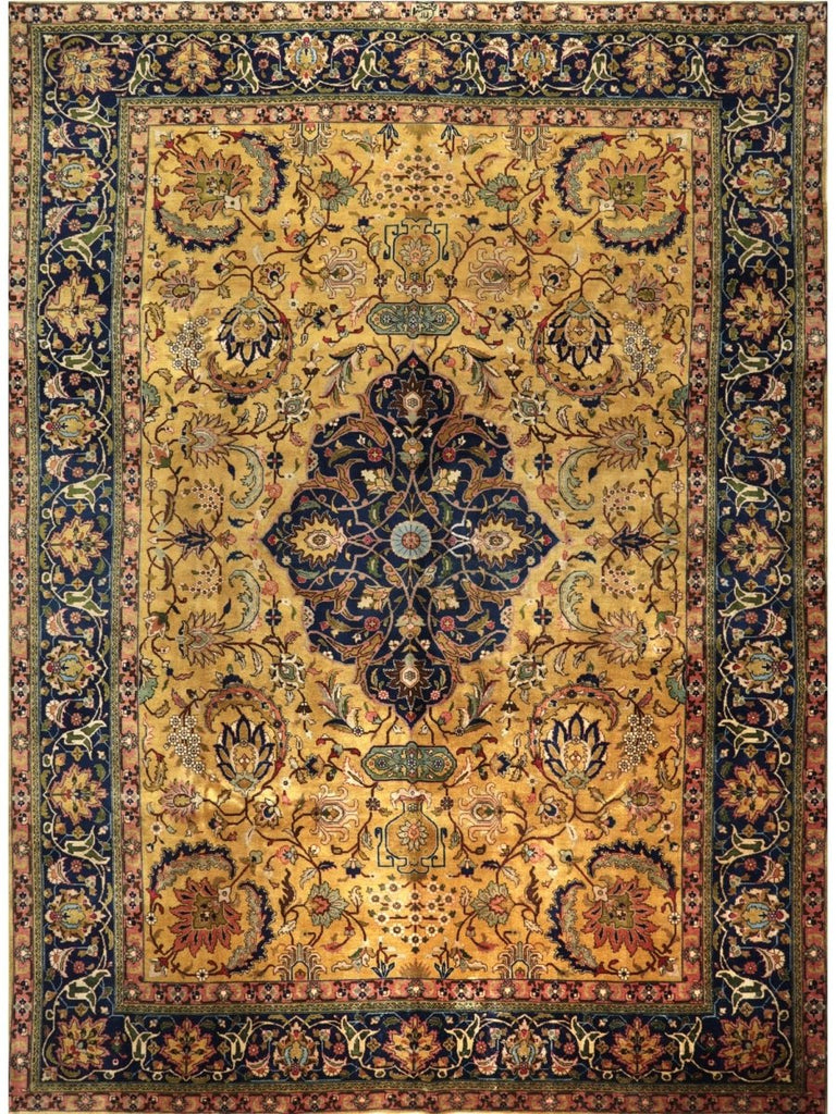 9x13 Antique Persian Tabriz Area Rug - 110427.