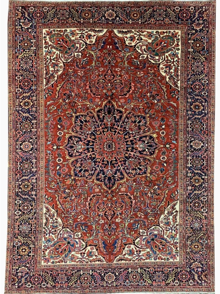 9x13 Old Persian Heriz Area Rug -109058.