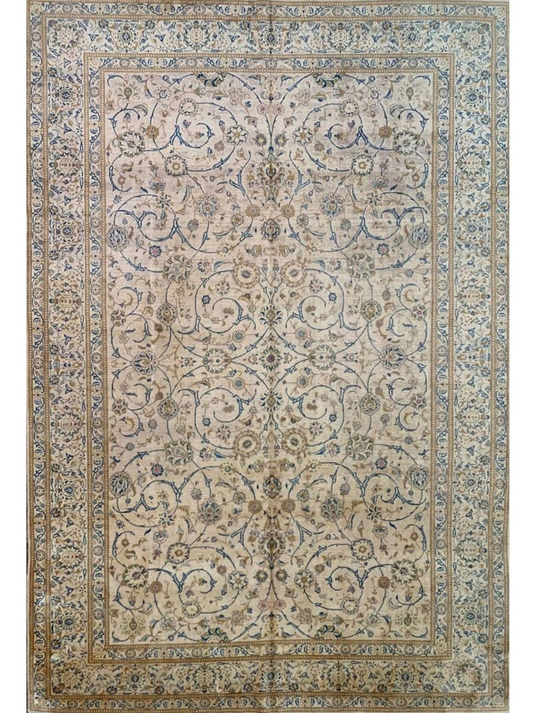 9x14 Antique Persian Kashan Area Rug - 108256.