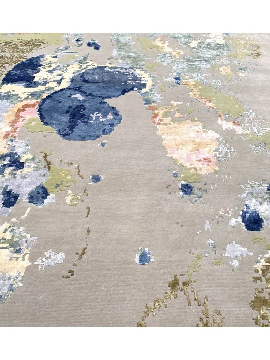 Custom Area Rug Rough Custom Modern Area Rug - Hand-Knotted Wool Rug – RenCollection