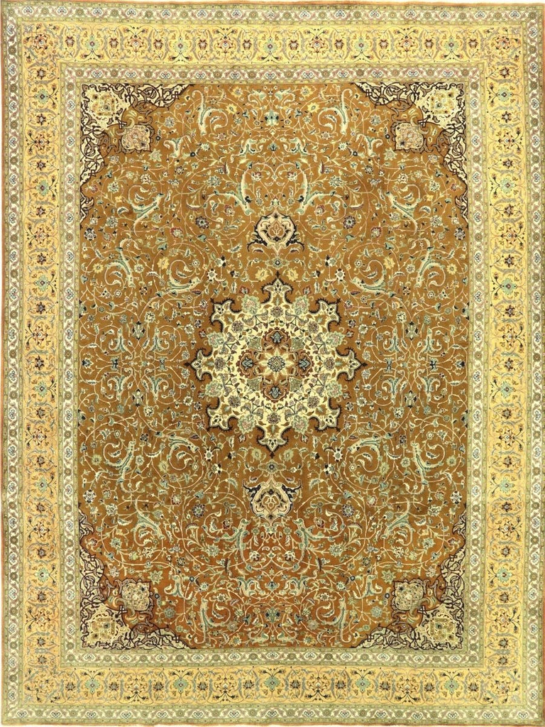10 X 13 Old Persian Tabriz Masterpiece Rug - 110960.