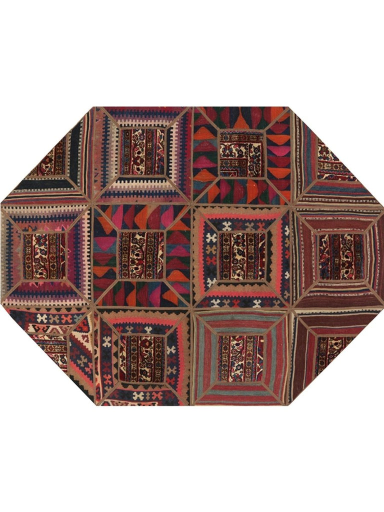 Persian Patchwork Area Rug - 5.4x7.1 - 109400.